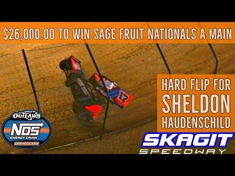 $26,000.00 TO WIN SAGE FRUIT NATIONALS WORLD OF OUTLAWS SPRINT CARS A MAIN SKAGIT SPEEDWAY - dirt track racing video image