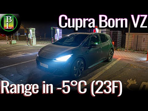 Cupra Born VZ (79kWh) - 130 km/h (81mph) range test in the winter