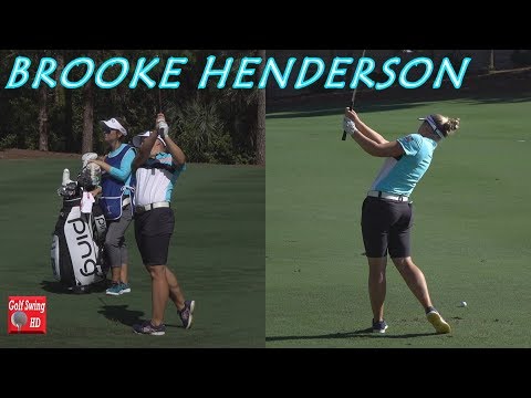 Brooke Henderson Rear View Short Iron Wedge Slow Motion Golf