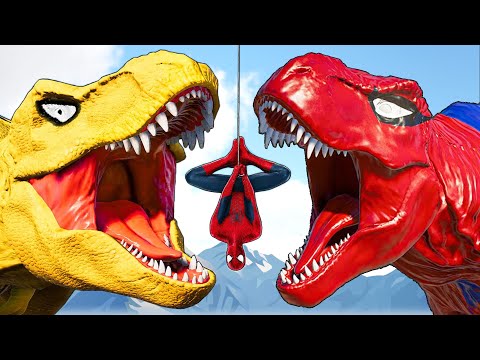 Mosasaurus vs Distortus Rex, Quetzalcoatlus Dinosaurs Fighting in Jurassic World Evolution 2