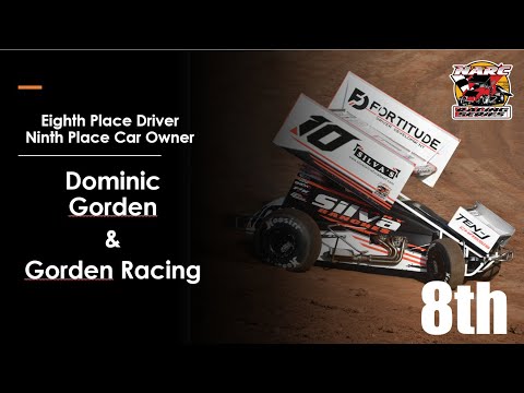 DOMINIC GORDEN - 8TH PLACE DRIVER IN 2024 NARC 410 SPRINT CAR SERIES STANDINGS - dirt track racing video image