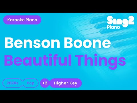 Benson Boone - Beautiful Things (Higher Key) Karaoke Piano