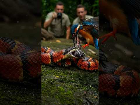 한입 삼키려다, 붉은 줄무늬 뱀 큰일났다. #motherhood #nature #birds #animals #wildlife