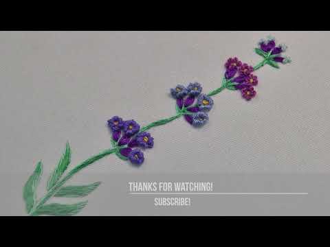 How to embroider Lavender flower Floral embroidery