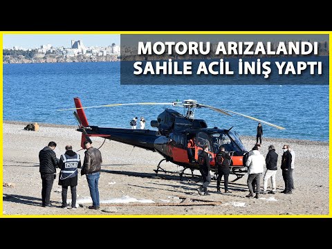 Bisiklet Turu Takibinde Helikopter Arızalandı, Sahile Acil İniş Yapıldı
