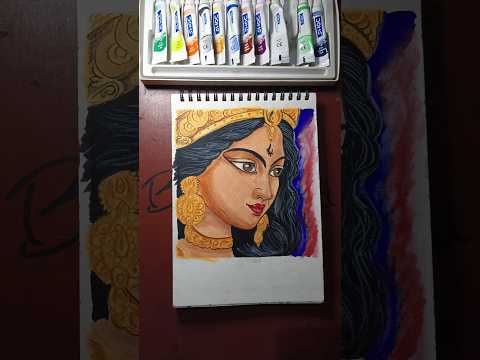 Durga Maa Painting Reveal 💖🔱 | Wait Till the End👀 | #art #matarani #painting #shorts