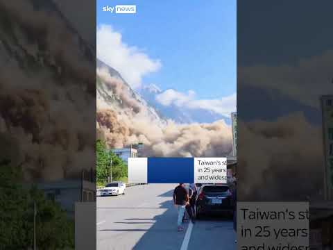 Taiwan earthquake triggers landslide