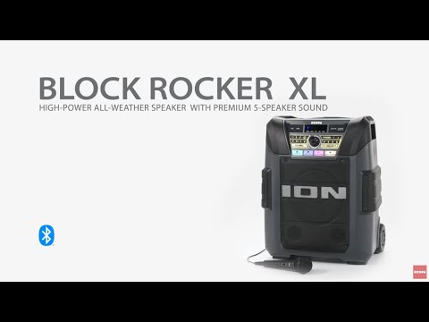 The New ION Audio Block Rocker® XL - High-Power Wireless Rechargeable Speaker System.