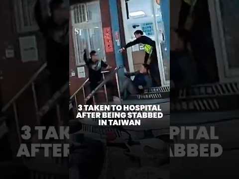 3 people stabbed outside police station in Taiwan