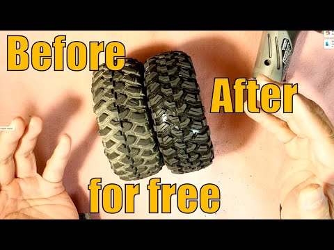 How to modify a stock TRX4 RC Crawler tire for free - Part I - cutting and siping - UCimCr7kgZQ74_Gra8xa-C7A