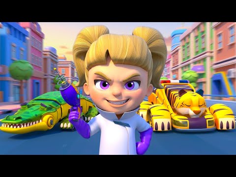 CROCODILE CAR is TOO TIRED to save the city! | Learn the importance of going to bed early