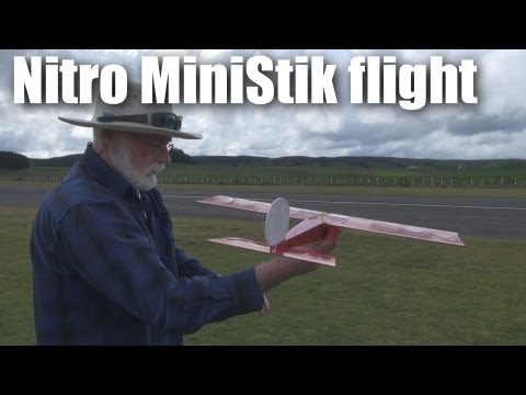 Nitro powered mini-stick RC plane, first flight - UCahqHsTaADV8MMmj2D5i1Vw