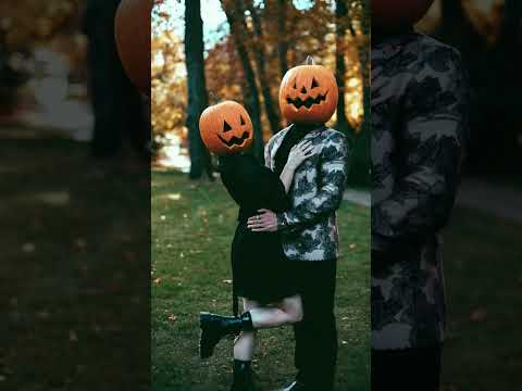 Throw back to last years Halloween shoot #onthisday #halloween #couplesphotoshoot #pumpkins