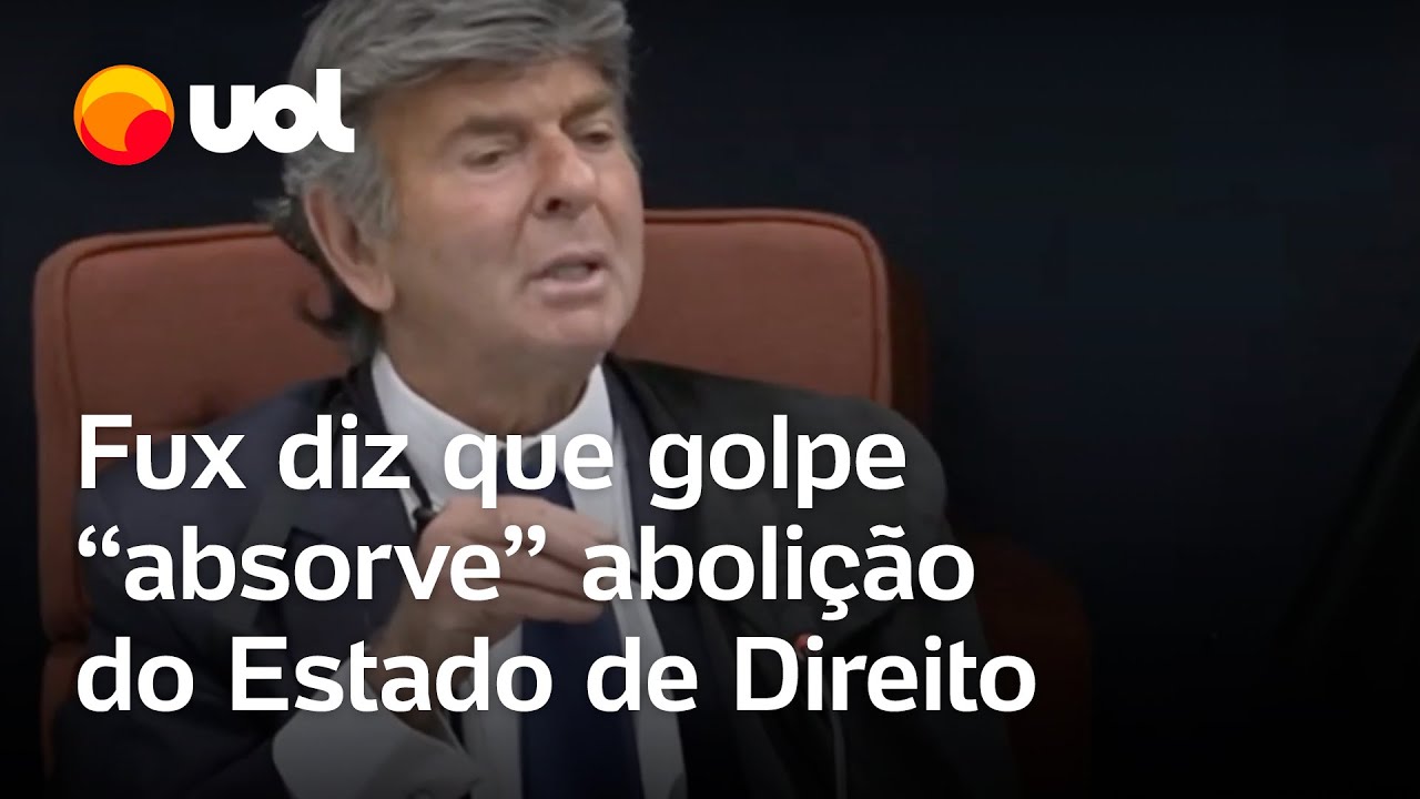 Fux diz que golpe absorve abolição do Estado de Direito e critica decisão da PGR e Moraes