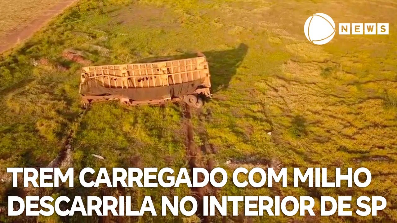 Trem carregado com milho descarrila no interior de SP