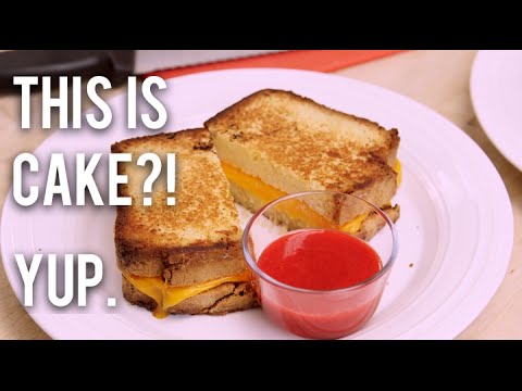 How To Make A GRILLED CHEESE SANDWICH...CAKE! Pound cake 'bread' and modeling chocolate 'cheese'! - UCvM1hVcRJmVWDtATYarC0KA