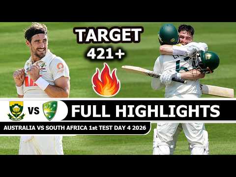 AUS vs <strong>SA</strong> 1st <strong>Test</strong> Match Highlights 2026 | Australia vs South Africa Day 4