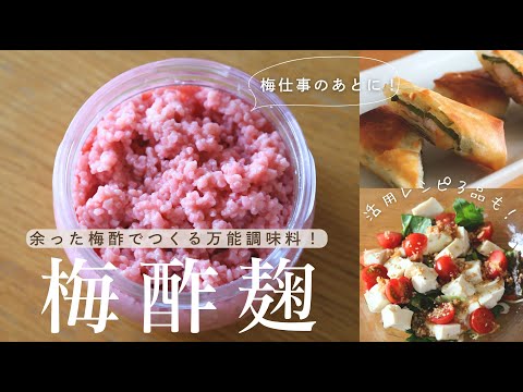 【梅酢活用】梅干し作りの後はコレ!梅酢麹の作り方&活用レシピ3品【ラク梅仕事】