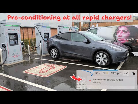 Tesla adds battery preconditioning for faster 3rd party rapid charging