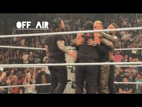 Unseen footage of Roman Reigns &amp; The Usos hugging Solo Sikoa after WWE Raw went off air