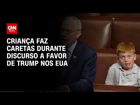 Criança faz caretas durante discurso a favor de Trump nos EUA | CNN BRASIL