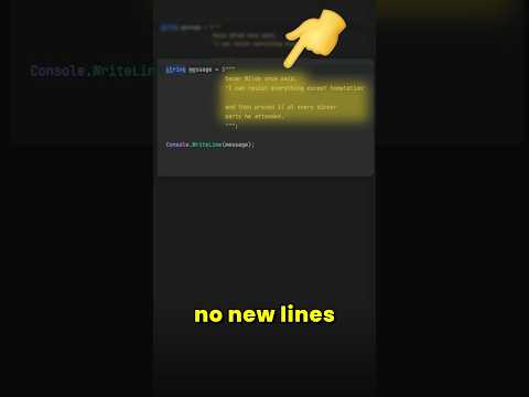 Raw string literals are awesome in C#