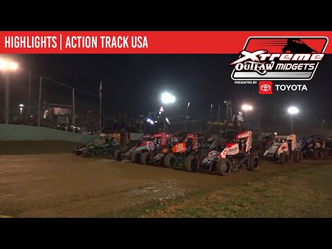 Xtreme Outlaw Midget Series Presented by Toyota | Action Track USA | August 6, 2025 | HIGHLIGHTS - dirt track racing video image