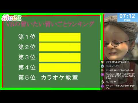 【逝くまでに習いたい習い事ランキングトップ5】おはようバーチャルおばあちゃん【2025年3月9日号】