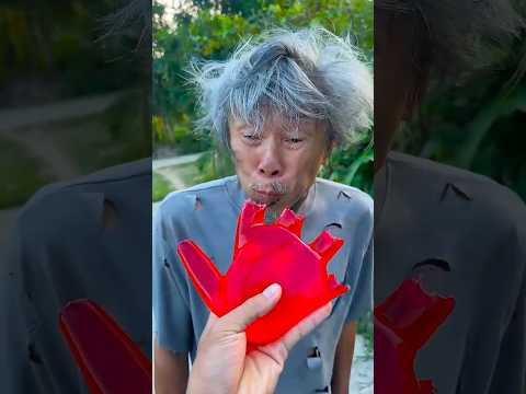 Kind grandpa eats watermelon hand 😉👍🍉 watermelon ice cream😊🥰 beautiful #shorts #funny #shortvideo😄😃