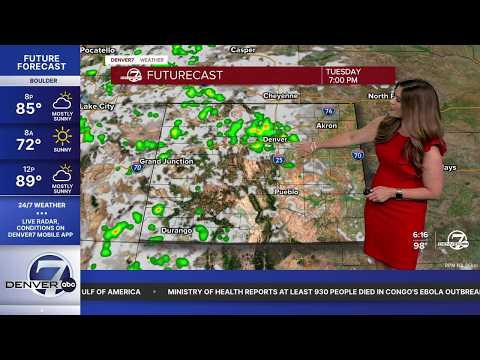 Monsoon moisture returns to the Front Range Tuesday; slightly cooler temps on tap this week