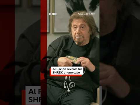 Why does Al Pacino have Shrek on his phone case? #AlPacino #Shrek #BBCNews
