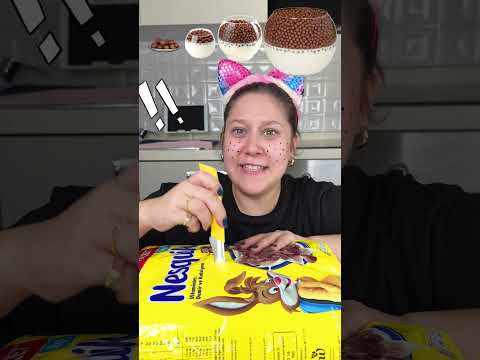 From Small To Giant Nesquik Breakfast Lemya 🥣 #short #funny #viral