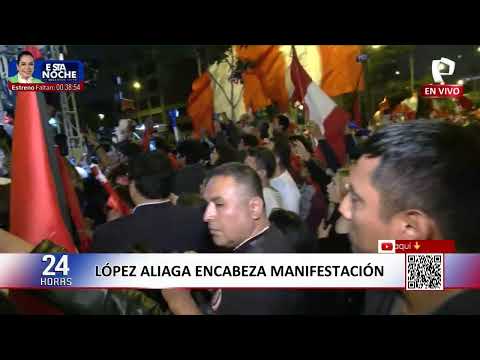 López Aliaga encabeza movilización frente al JNE y denuncia presunto fraude electoral