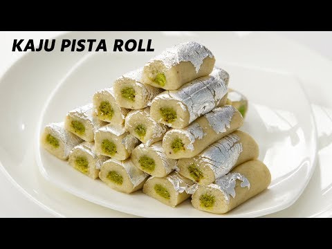 Kaju Pista Roll Recipe - Halwai Style Sweet for Diwali CookingShooking