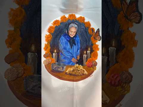 Painting my Abuelita🥹 #art #painting #artwork #mexicanart #painter #artist #portraitpainting