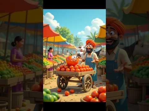 “बोलता टमाटर और भागता ठेला 🍅😂”#trending #viral #shorts #ai