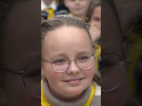 Schoolchildren showed excitement as Ukrainian President Zelenskyy visited underground classrooms