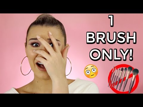 Full Face Of Makeup Using ONLY 1 Brush!! | CHALLENGE