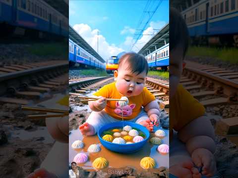 ❤️ Evolution of Baby: Train Attack on Baby for Food Eating #cat #cute #love #shorts BabyLos 79