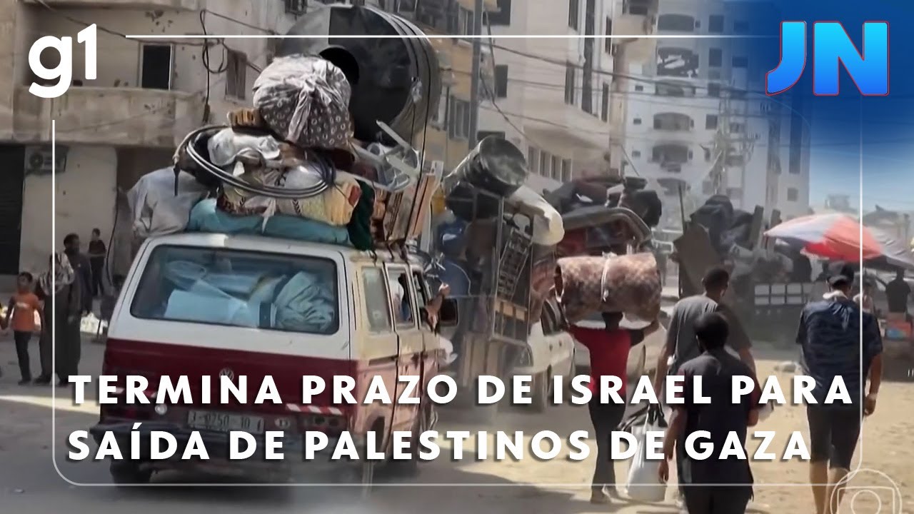 Jornal Nacional Termina prazo dado por Israel para que palestinos abandonassem a Cidade de Gaza