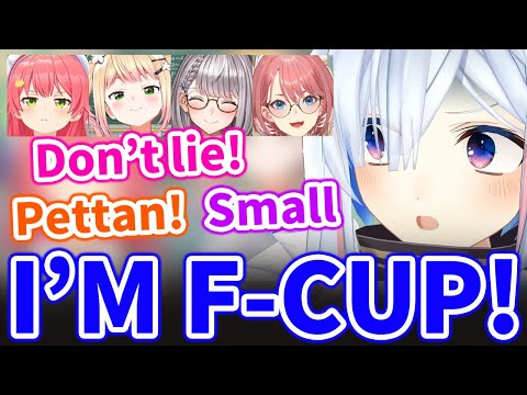 Kanata gets roasted about Her Oppai by Large Oppai Girls【Hololive/Eng sub】