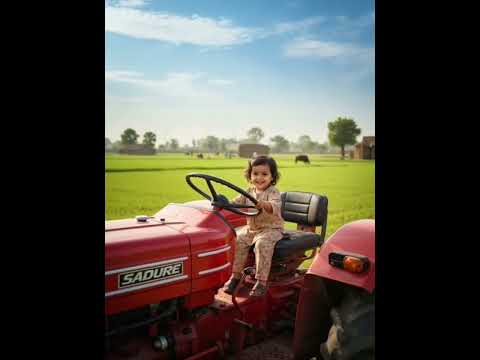 A little girl in village life, Ai generated short video clip.