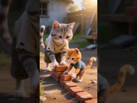 The kitten carrying a pot of rice fell down while walking. #cat #viralvideo #shortvideo