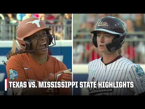 ELIMINATION GAME 🥎 Texas vs. Mississippi State | Full Game Highlights | Women’s College World Serie
