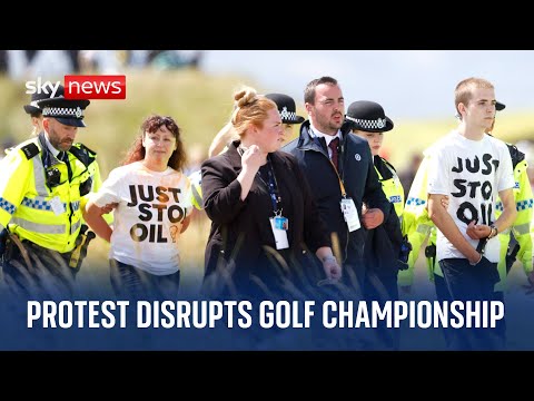 Just Stop Oil: Protesters disrupt The Open golf championship