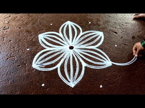 Maasi masam simple poo kolam|5*3 pandaga muggulu designs| daily rangolidesigns| super rangoli
