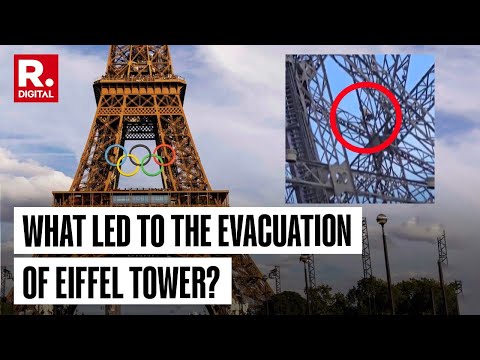 Man Climbs Eiffel Tower Leading To Its Evacuation Hours Before The Closing Ceremony | Paris Olympics