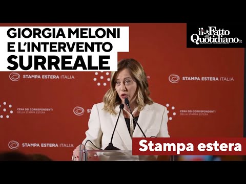 Il surreale intervento di Meloni alla stampa estera: "Vado via, avete portato sfiga a Mario Draghi"