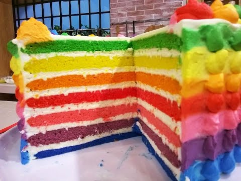 Torta arco iris rellena con crema de limón - UCb8W2JPNwMtV4xA0LFb3LUw