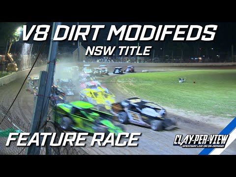 V8 Dirt Modifieds | NSW Title - A-Main - Grafton - 21st Jan 2023 | Clay-Per-View Highlights - dirt track racing video image